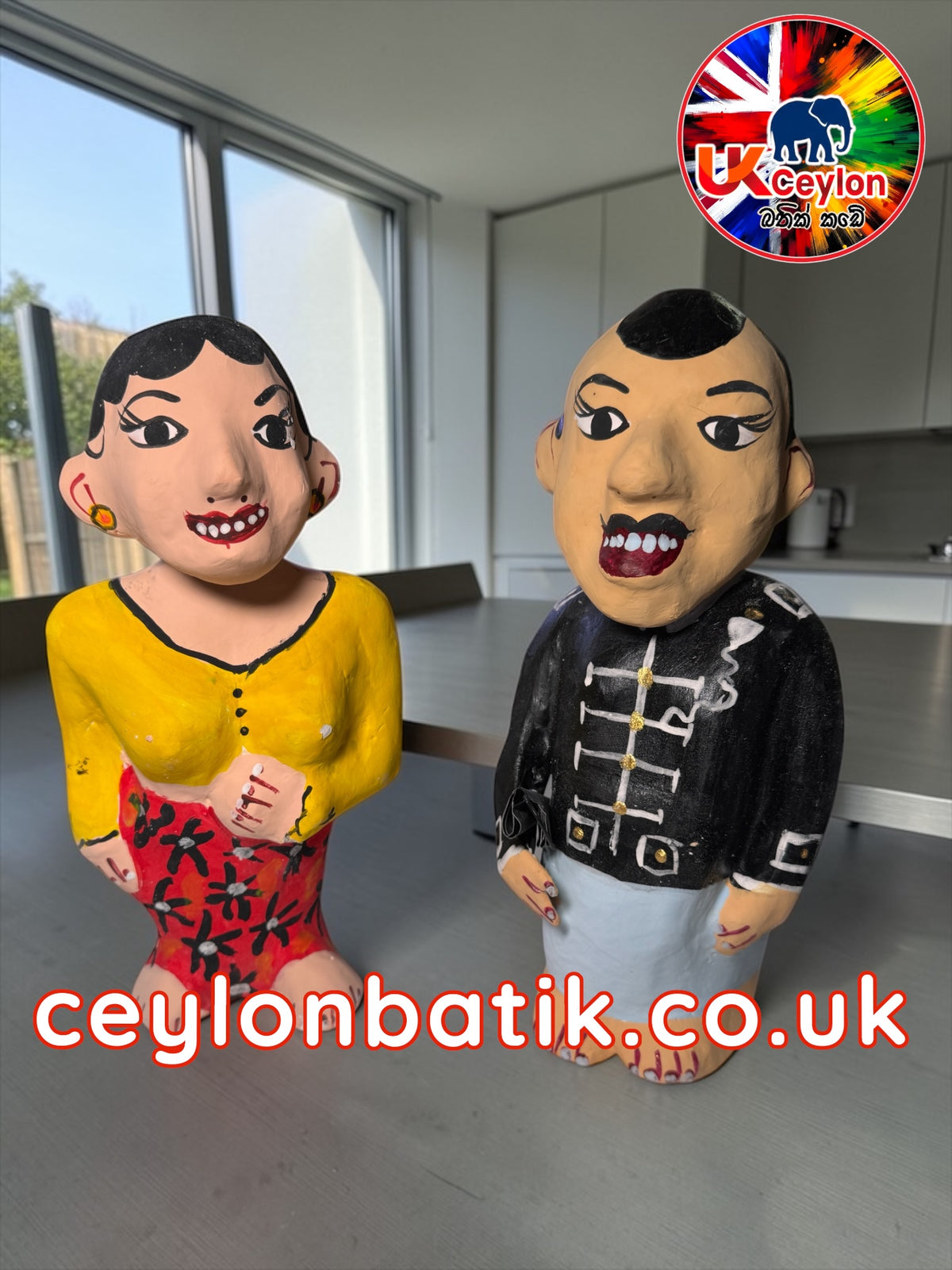 Ceylon Village Charm – Gamarala & Gama Hamine Couple Figurine ගමරාල & ගම හමිනේ ජෝඩුව