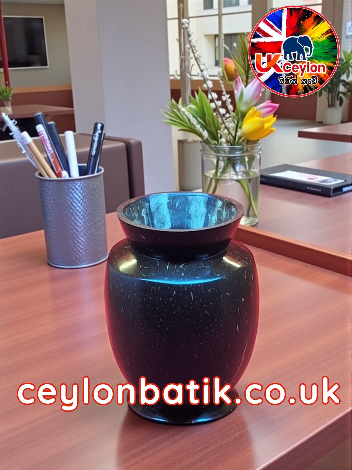 EcoShell Artisan Pencil Holder | පොල්කටු පැන්සල් රඳවනය