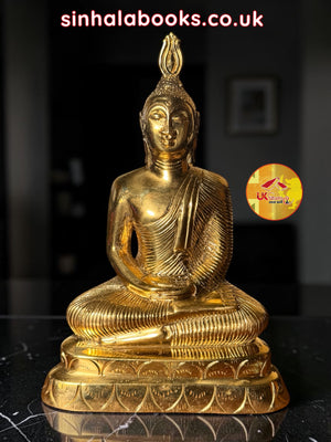 Handcrafted Solid Brass Buddha Statue – Made in Sri Lanka | Traditional Buddhist Home & Temple Décor